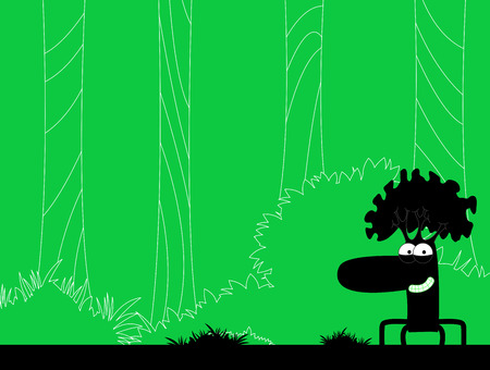Vector illustration on forest themeのイラスト素材
