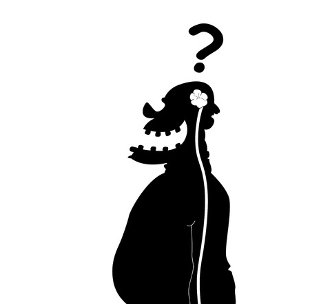 Stupid man silhouetteのイラスト素材
