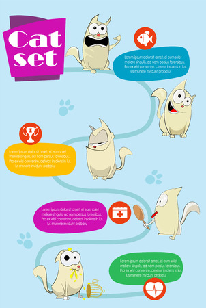 Cat infographics illustrationのイラスト素材