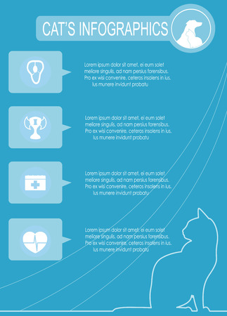 Cat infographics with vector icons setのイラスト素材