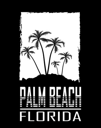 Exotic tropical palm trees at sunsetのイラスト素材