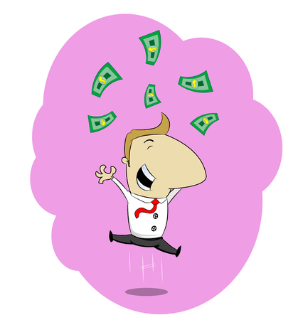 Happy businessman jumpingのイラスト素材