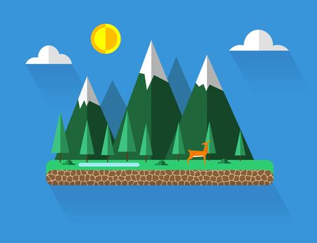 Flat design nature landscapeの写真素材