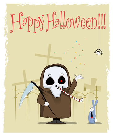 Halloween cartoon illustrationのイラスト素材