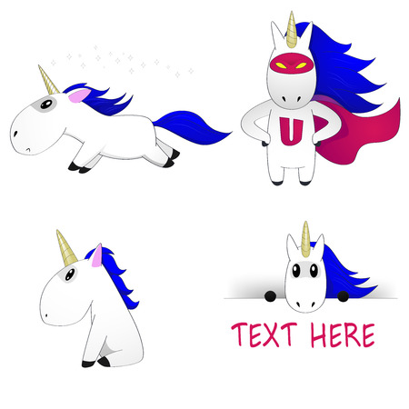 Unicorn vector icon isolated on white.のイラスト素材