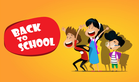 Welcome back to school.Cute school kids.のイラスト素材
