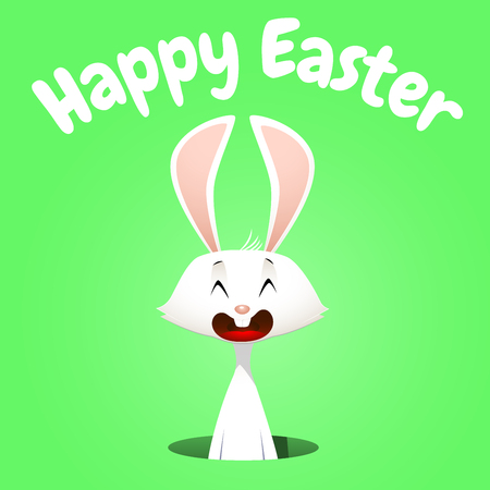 Vector illustration of white rabbit in the holeのイラスト素材