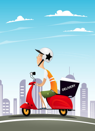 Scooter delivery manのイラスト素材