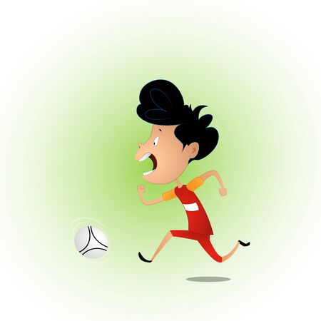 Boy playing football vector illustrationのイラスト素材