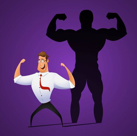 Funny businessman is strongのイラスト素材
