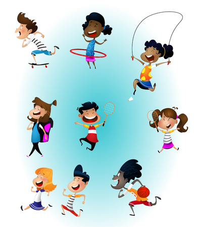 Set of multiracial children, boys and girlsの写真素材