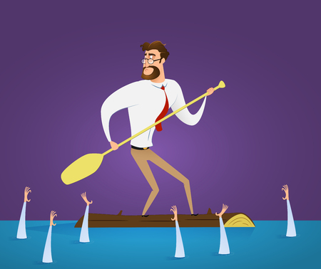 Cartoon businessman sailsの写真素材