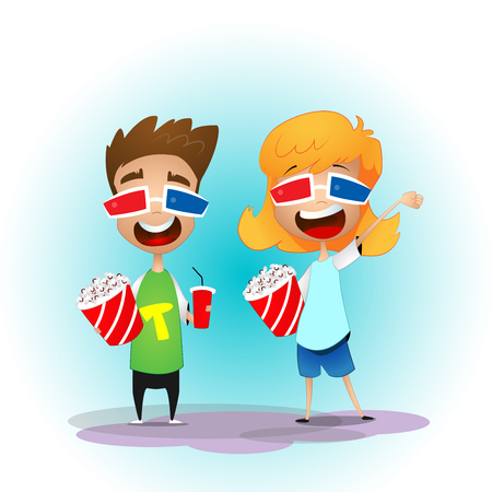 Two cartoon Kidsのイラスト素材