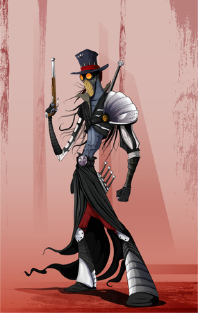 Zombie or vampire hunter.のイラスト素材