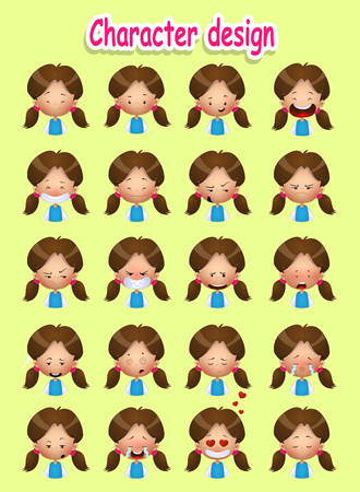 Girl set vectorのイラスト素材