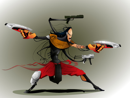 llustration of space pirate.のイラスト素材