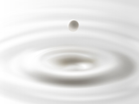 Falling down milk drop. Realistic vector illustrationのイラスト素材