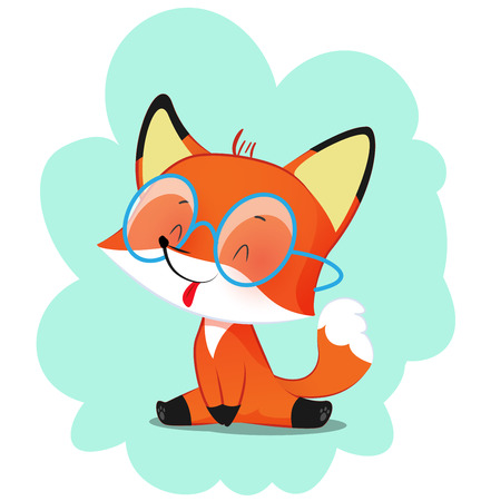 Cute cartoon fox in eyeglasses. Vectorのイラスト素材