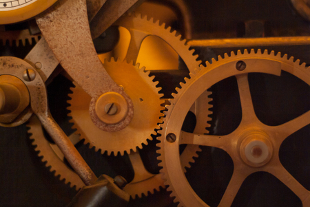 engine gears wheels, closeup viewの写真素材