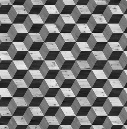Parquet 3d cube rhombus or hexagonal seamless textureの写真素材