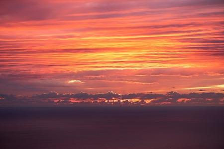 Sunset on the seaの写真素材