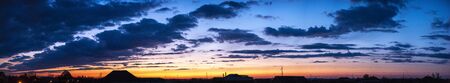 Sunset panorama with clouds high resolutionの写真素材