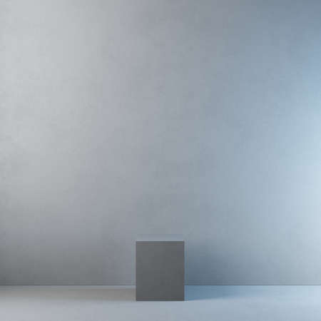 3d render empty interior with concrete floor