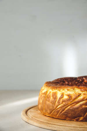 Homemade Cheesecake Delicious Dessert Minimal Design Copy Spaceの写真素材