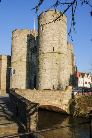 The West Gate of the city of Canterbury, Kent, England, UKのeditorial素材