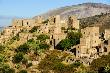 Vathia village in the Mani Peninsula, Peloponnese, Greeceの写真素材