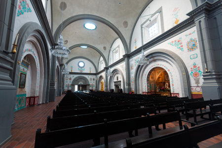 SAN JUAN CAPISTRANO, USA - MAY 09, 2011  The Mission Basilica in San Juan Capistrano, California, USA  The church was granted the status of minor basilica in 2000, and that of national shrine in 2003のeditorial素材