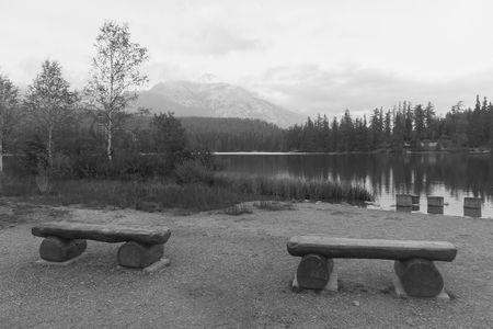Strbske Pleso, High Tatras National Park, Slovakiaの写真素材