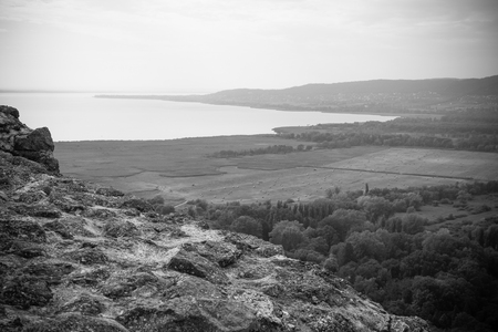View of Lake Balaton from Szigligetの写真素材