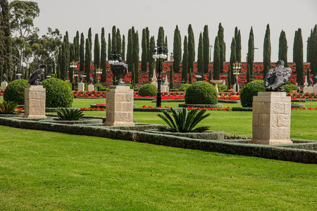 The Bahai gardens, in Acre, Israelの写真素材