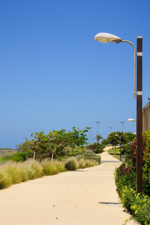Hecht Park and the beach promenade in Haifa, Israelの写真素材