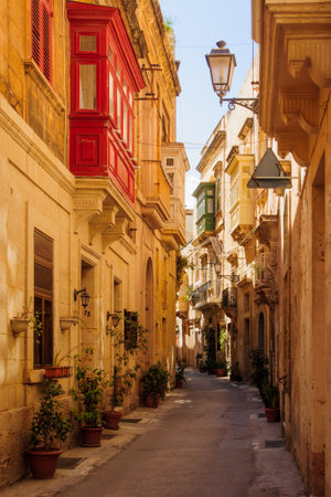 An alley in the three cities, Maltaのeditorial素材