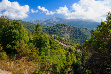 View of Prunelli Gorge in Corsica, Franceの写真素材