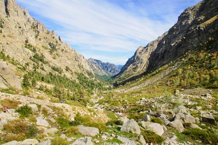 The Restonica Gorge (Gorges de la Restonica) in Corsica, Franceの写真素材