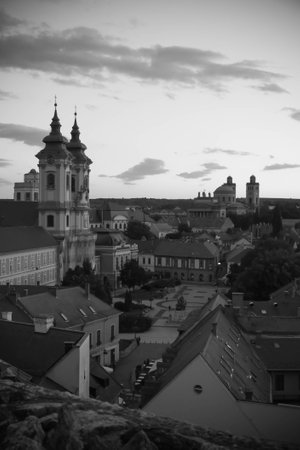 View of the historical center of Eger, Hungary. View from the castleのeditorial素材