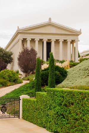 The Bahai gardens and archive building, on the slopes of the Carmel Mountain, in Haifa, Israelのeditorial素材