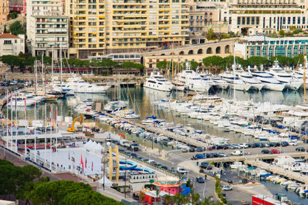 MONTE CARLO, MONACO - JAN 26, 2015: Scene of the Hercule (Hercules) Port, in Monte Carlo, Monacoのeditorial素材