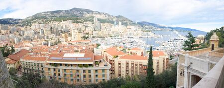 Panoramic view of Monte Carlo and the Hercule (Hercules) Port, in Monaco
