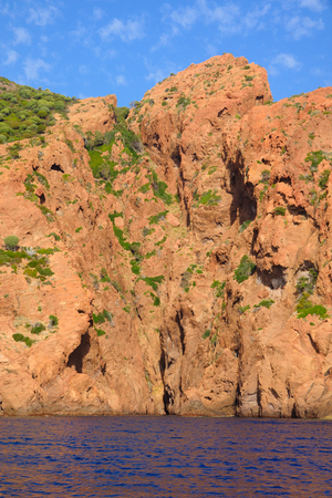 View of the Reserve Naturelle de Scandola, a nature reserve in Corsica, Franceの写真素材