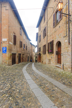 A street in the historical center of Castellの写真素材