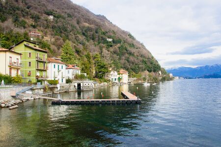View of Lake Como at winter. Lombardy, Italyの写真素材
