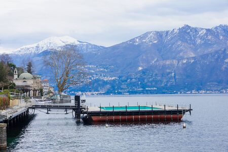 View of Lake Como at winter. Lombardy, Italyの写真素材
