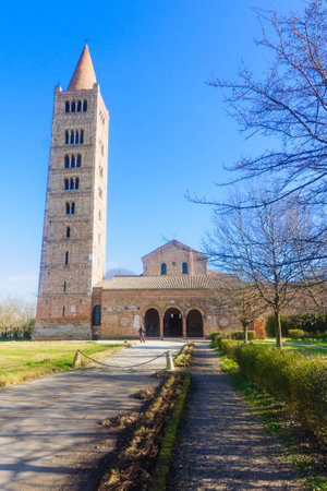 The Pomposa Abbey, a Benedictine monastery in Codigoro, Emilia-Romagna, Italyの写真素材