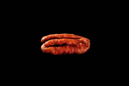 Pecan Nut on a black backgroundの写真素材