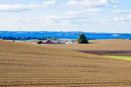 Landscape and countryside in the Mols peninsula Denmarkの写真素材