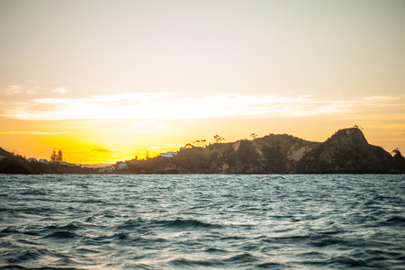 Sunset in the Bay of Islands Northland North Island New Zealandの写真素材